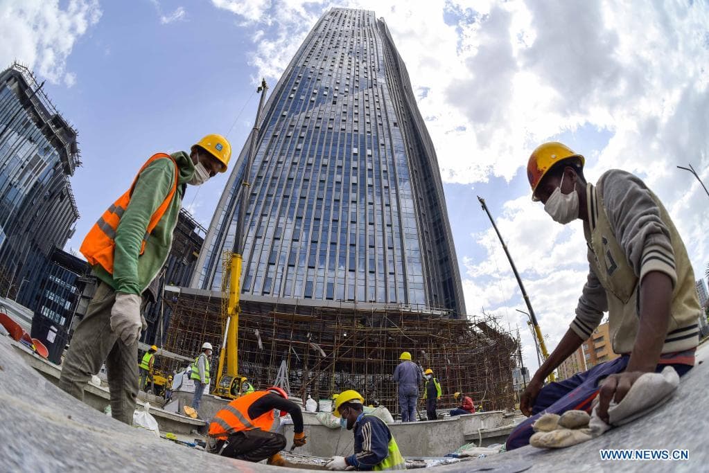 Ethiopian construction professionals on a landmark Addis Ababa project