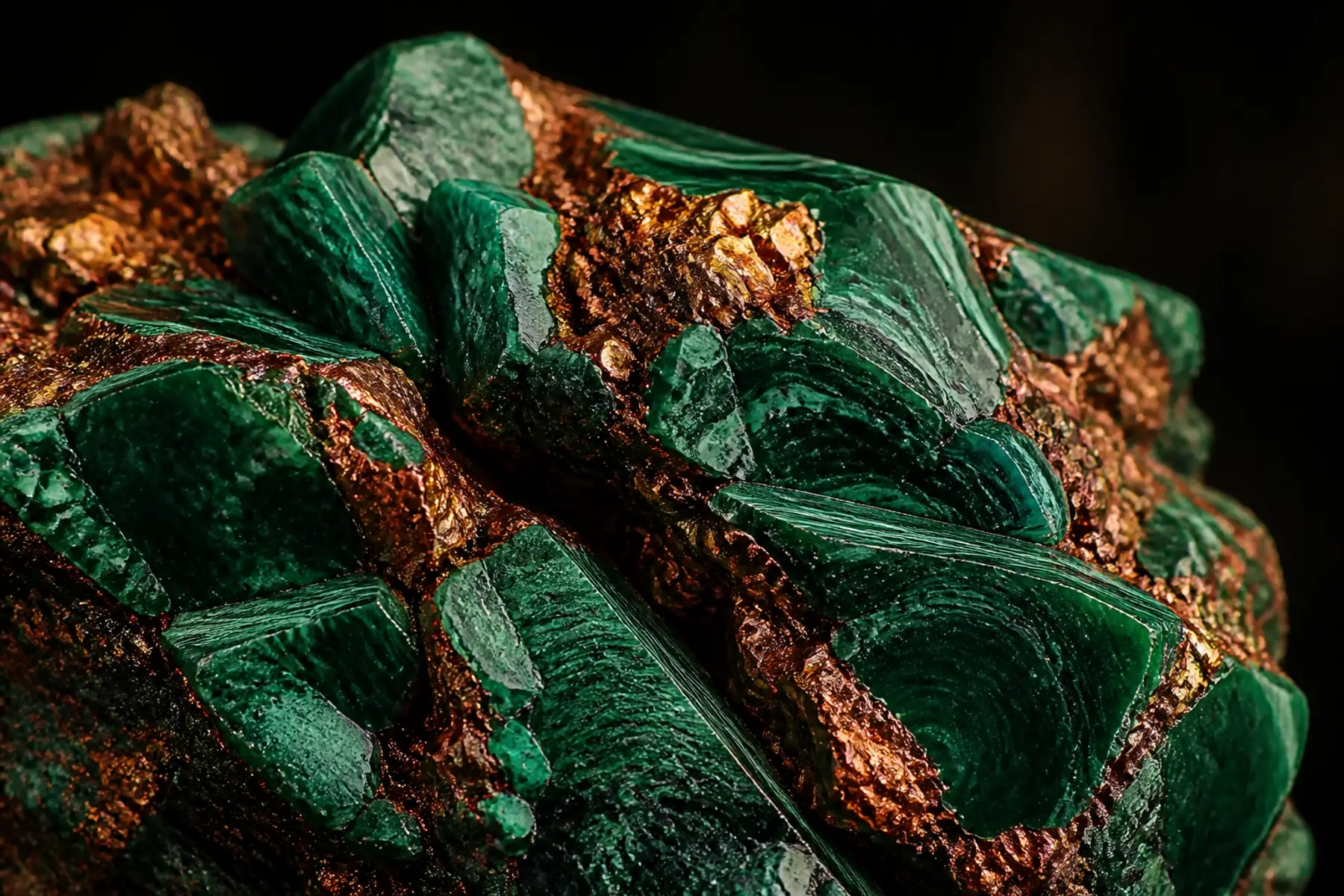 Premium copper and malachite mineral specimen