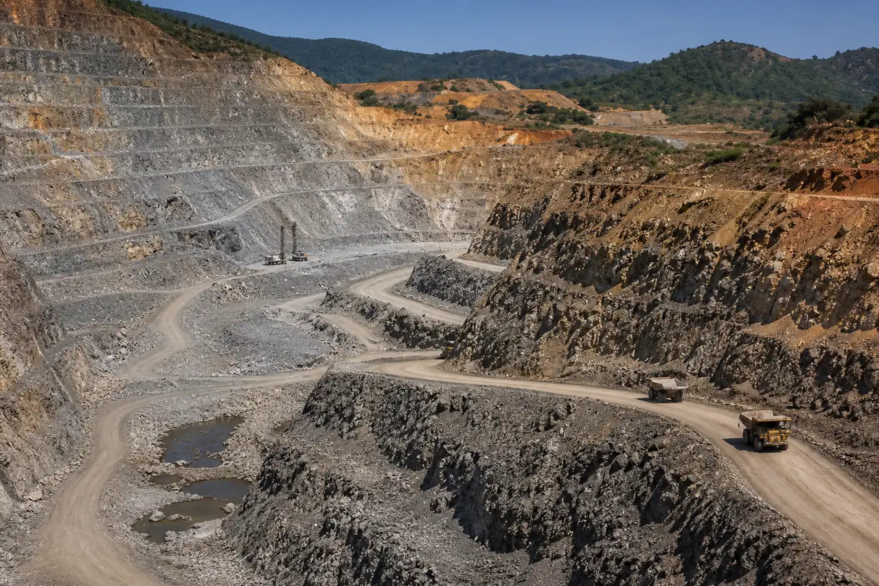 Large-scale open-pit mineral mine in Ethiopia