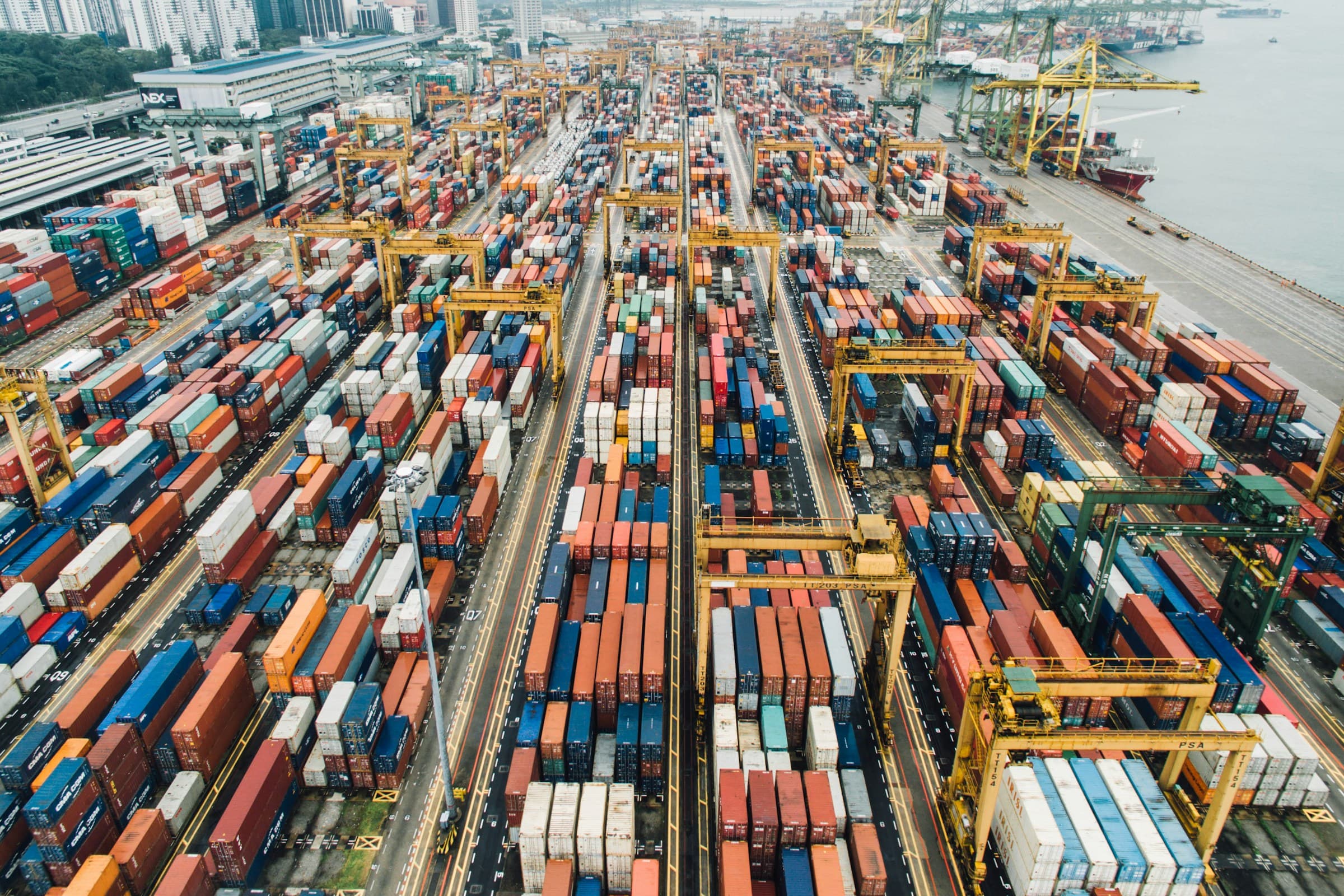 International container port representing Global Plus trade operations
